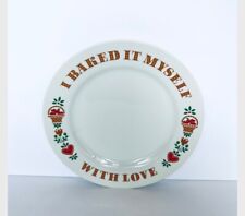 Vintage 1982 Avon Plate “I Baked It Myself With Love” With Red Hearts And Apples picture