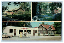 c1950s Stump and Spry Lodge Cottages and Central Store Ontario Canada Postcard picture