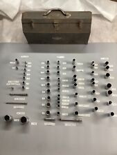 Lot Of SK 1/4” 3/8” 1/2” & 3/4” Drive Sockets Extensions With Tombstone Tool Box picture