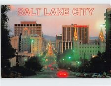 Postcard Evening view looking down Main Street Salt Lake City Utah USA picture