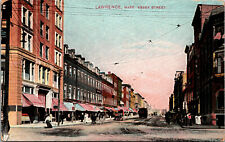 Lawrence, Massachusetts Essex St., Trolley, Shops, Street View, Brick Bldgs.-A33 picture