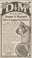 D & M Gloves 1909 Draper & Maynard Leading Baseball Goods Vintage Print Ad picture