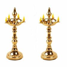 Brass Diya Oil Lamp for Home Temple Festival Gifts Puja Articles Decor Set of 2 picture