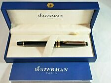 Waterman Expert Fountain Pen, Gloss Black with 23k GT, Medium Nib+converter picture