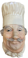 Bossons Chalkware Head CHEF Man Bakers Hat  Congleton England 1969 Sticker picture