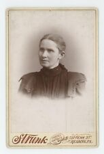 Antique Circa 1880s Cabinet Card Lovely Woman in Black Dress Strunk Reading, PA picture