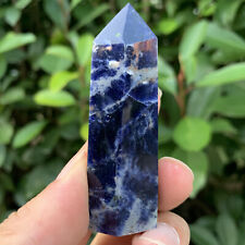 Natural blue sodalite quartz Obelisk Crystal Tower wand healing Point gift 1pc picture