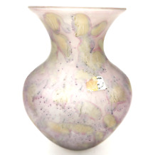 Ilanit Olamtov Jerusalem Art Glass Vase Rare Vintage Hand Painted Spatter picture