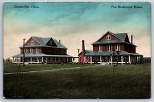 Greenville Ohio~Brethren Home~Two Large Retirement Houses~c1910 Handcolored PC picture