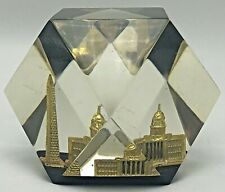 Vintage Washington DC Geometric Prism Lucite Paperweight Capital Capitol picture