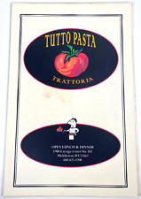 1980s TUTTO PASTA TRATTORIA vintage Italian dinner menu MIDDLETON, WISCONSIN picture