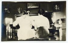lovely Edwardian PHOTO 2 WOMEN at PIANO backs to the CAMERA  GREAT LIGHT vintage picture