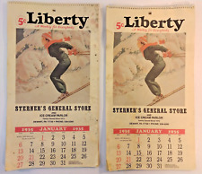 Lot/2 Liberty 1935 Calendars Old Ads Sterner's Store-Ice Cream Parlor 1989 Repro picture