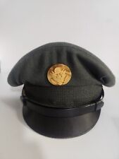 c1950s Vintage Mens Military Service Hat Green Army Wool Cap Size 6 7/8 picture