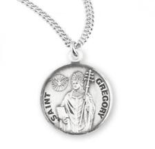 Patron Saint Gregory Round Sterling Silver Medal Size 0.9in x 0.7in picture
