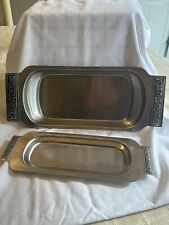 International Decorator Stainless Steel Trays Vintage Set Of 2 picture