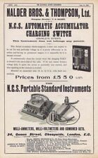 NALDER BROS & THOMPSON LTD Charging Switch - Antique Engineering Advert 1904 picture