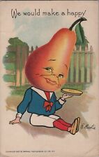 TUCK Garden Patch Postcard Pear Head E CURTIS Valentine VTG Anthropomorphic 1907 picture