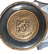 Vintage Luxembourg 3D Coat Of Arms Metal Wall Plate Copper picture