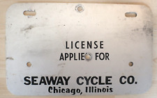 vintage seaway cycle co. chicago illinois license applied for motorcycle plate picture