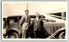 Original Old Vintage Outdoor Antique Photo Car Gentlemen Suits Florida USA 1930 picture