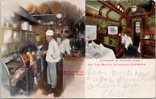 Black Diamond Express Train Kitchen Dining Car Lehigh Valley c1907 Postcard H39 picture