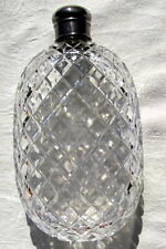 ANTIQUE MINT SILVER HAND CUT CRYSTAL VICTORIAN FLASK HALLMARKED & DATED 1868 picture