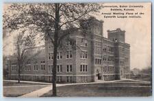 Baldwin Kansas KS Postcard Gymnasium Annual Meeting Place Baker 1920 Antique picture
