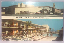 Postcard Miami Beach,FL Desert Inn Teich Miami-Dade County Florida Chrome picture