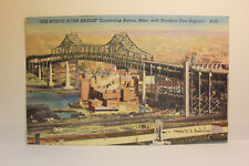 Postcard The Mystic River Bridge Connecting Boston North New England Boston MA picture
