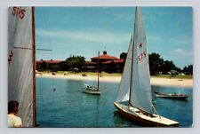 Postcard Grand Hotel Sailboats Point Clear Alabama, Vintage Chrome N18 picture