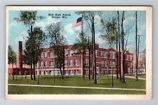 Antigo WI-Wisconsin, New High School, Antique, Vintage c1922 Souvenir Postcard picture