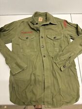 Vintage Boy Scout Uniform Shirt Olive Green picture