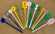 1970s HONOLULU, HAWAII lot of 15 vintage SWIZZLE STICKS Hotels and Restaurants picture
