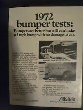 Allstate Insurance Ad 1972 Car Bumper Test Auto Vintage Magazine Print picture