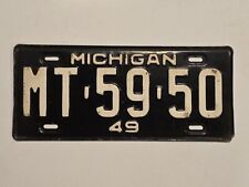 1949 Michigan License Plate # MT-59-50 Original-Vintage-Decor-Man Cave picture