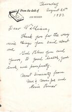 Joe Besser. Three Stooges. Autograph letter signed. Unusual way to sign. COA picture