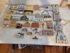 36 pieces of  The Cat’s Meow Village Collectible Buildings Stores Church signed picture