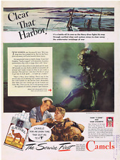 1945 Camel Cigarettes WWII Navy Diver, Deep Sea Diving Print Ad picture