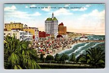 Long Beach CA-California, Bathing In The Sea Lagoon, Antique, Vintage Postcard picture
