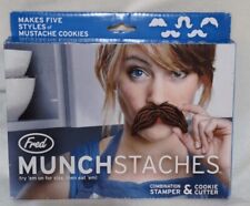 Fred Munchstaches 5 Mustache Cookie Cutters, New in Box picture