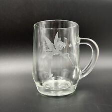 Walt Disney Production Etched Tinkerbell Glass Mug Personalized SHERRY VINTAGE picture