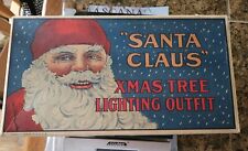 VTG Antique Santa Claus Christmas XMAS Tree Christmas Lighting Outfit Box Lights picture