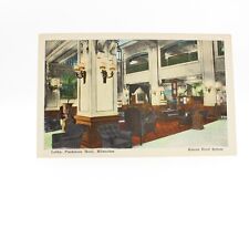Wisconsin WI Milwaukee Plankinton Hotel Lobby Postcard Old Vintage Card View PC picture