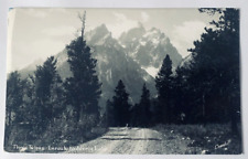 Three Tetons Enroute to Jenny Lake, Crandall Real Photo Postcard RPPC picture