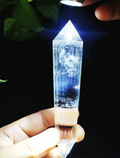 24 Sides Natural Blue Angel Feathers CRYSTAL Point VOGEL STYLE Double Terminated picture