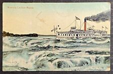 Steamboat Running Lachine Rapids Postcard St Lawrence River Near Montreal Ca1910 picture