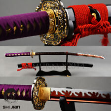 Red Fire Hamon Katana 1095Carbon Steel Japenese Sharp Functional Sword Full-tang picture