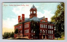 Cadillac MI-Michigan, Cadillac High School, Antique, Vintage Souvenir Postcard picture