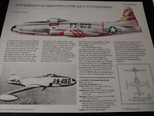 NEAT ~ Lockheed F-80 Shooting Star Military Aircraft Plane Profile Data Print picture